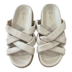 Comfort Beige Women's Crisscross Sandals